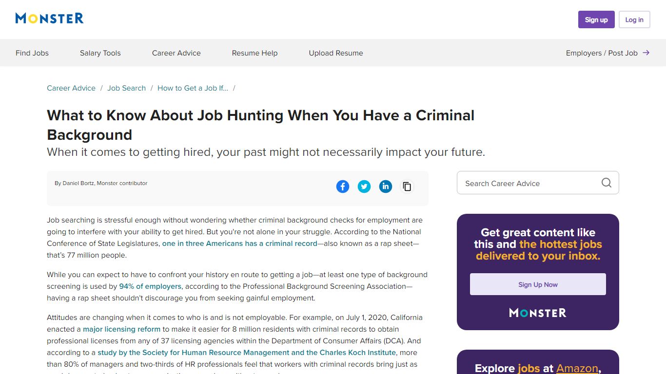 Job Hunting With a Criminal Background - Monster.com